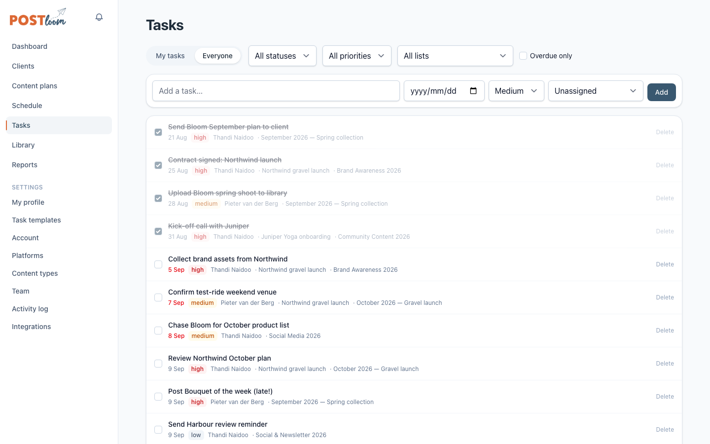 Tasks that stay attached to the work